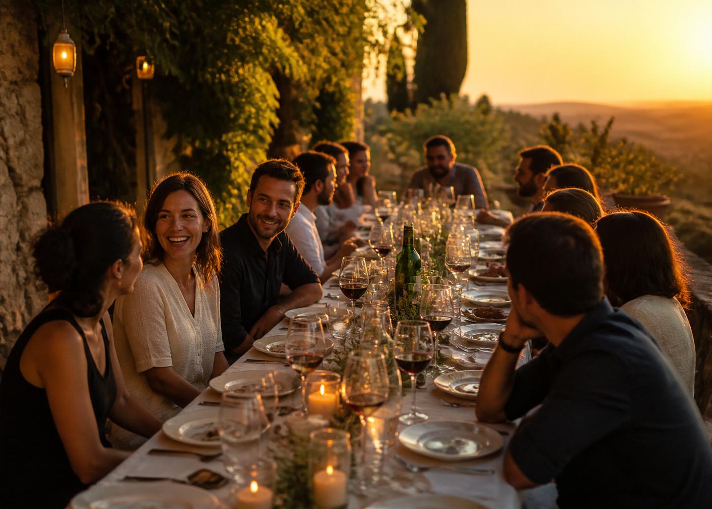 Informelles Abendessen eines Company Retreats